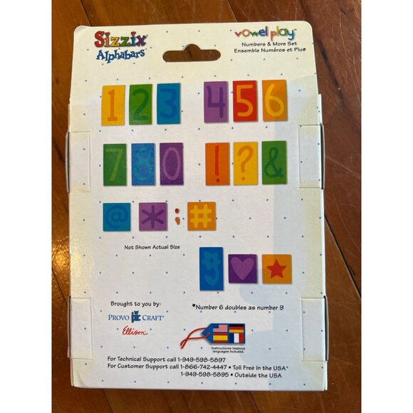 Sizzix Alphabars Vowel Play Numbers & More Set 19  Shapes 38-1093 - Picture 2 of 4
